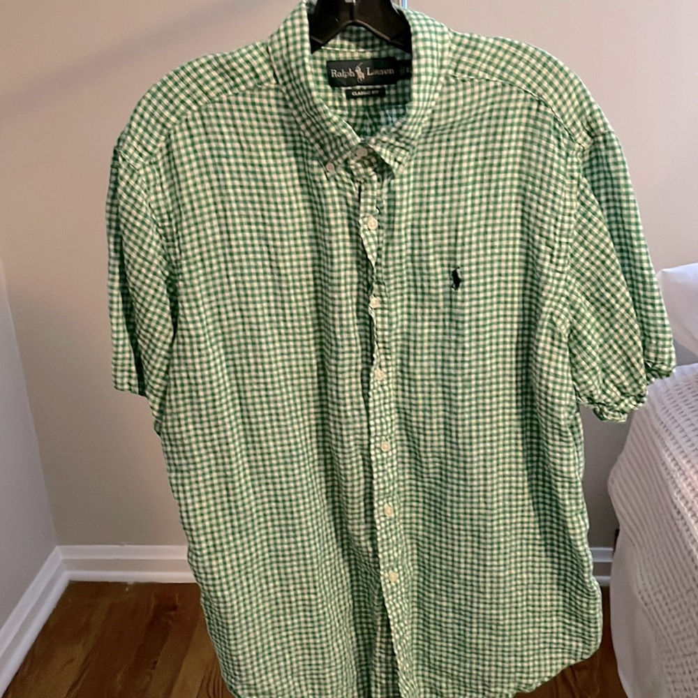 Ralph Lauren Classic - Linen - XL - Green and White